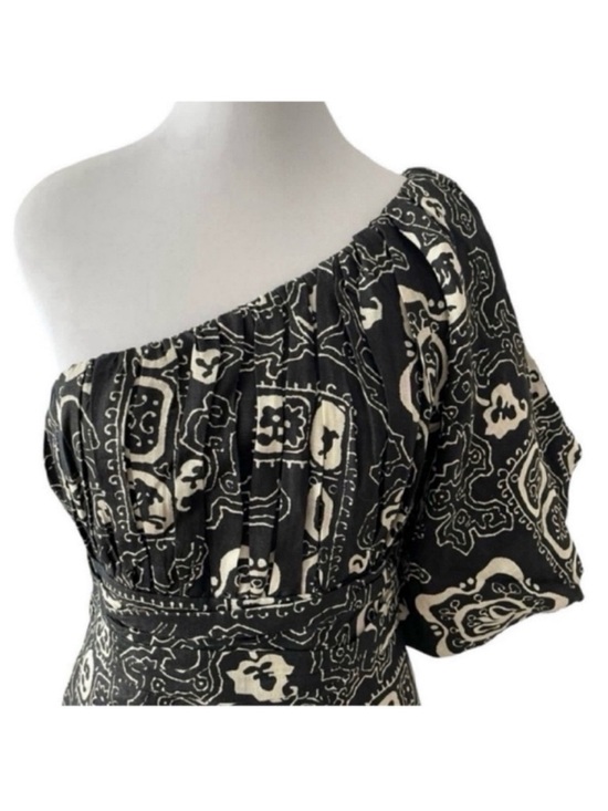 RHODE Chantelle Linen Dress Resortwear Bapu Bazaar Black Asymmetrical - Picture 3 of 11